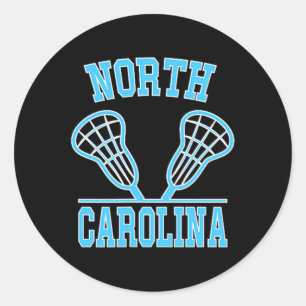 Adesivo Redondo Carolina do Norte Lacrosse Vintage Nc Lax Weathere