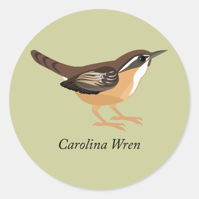 Adesivo Redondo Carolina Wren (Frente)