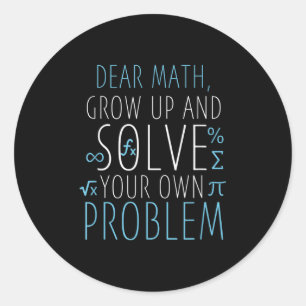 Adesivo Redondo Caros Matemáticos Engraçados Matemática Meninas Me