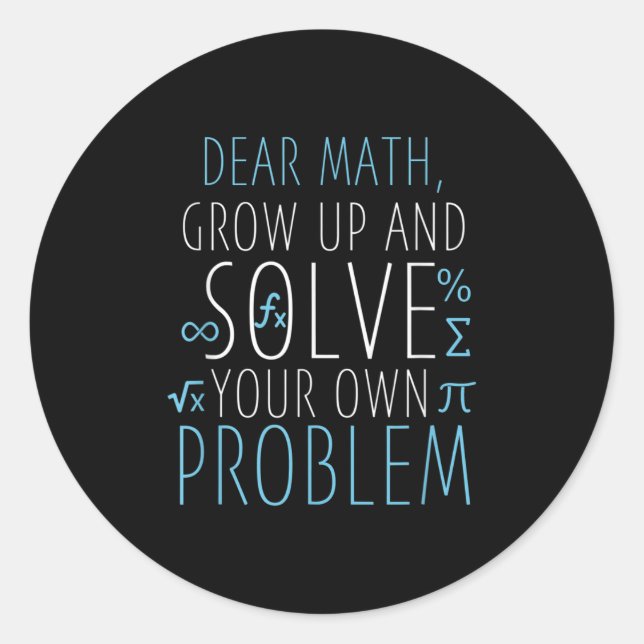 Adesivo Redondo Caros Matemáticos Engraçados Matemática Meninas Me (Frente)