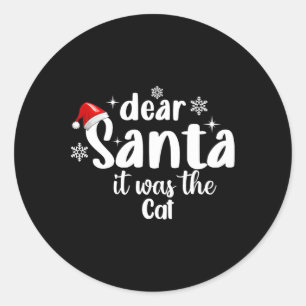 Adesivo Redondo Caros Papais noeis Era O Natal Engraçado Da Gata