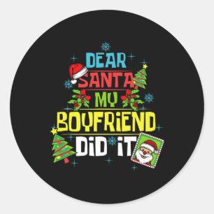 Adesivo Redondo Caros Papais noeis, Meu Namorado Fez Xmas Namorada