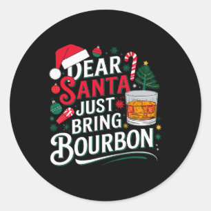 Adesivo Redondo Caros Papais noeis, Tragam Bourbon Christmas Cosut