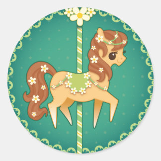 Adesivo Redondo Carousel Pony - Flor Daisy