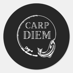 Adesivo Redondo Carp Diem Agarra A Carpa Engraçada Diem