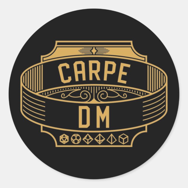 Adesivo Redondo Carpe DM Carpe Diem Funny Tabletop RPG (Frente)