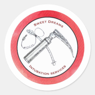 Adesivo Redondo Carrapato médico engraçado para anestesiologista