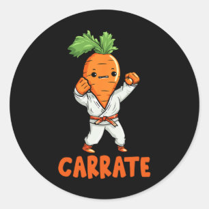 Adesivo Redondo Carrate Cute Carrot Artes Marciais Karate Vegetal