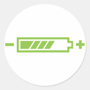 Adesivo Redondo Carregado - elétrico híbrido solar da bateria