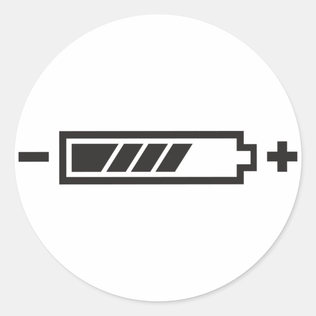 Adesivo Redondo Carregado - híbrido solar elétrico com bateria (Frente)