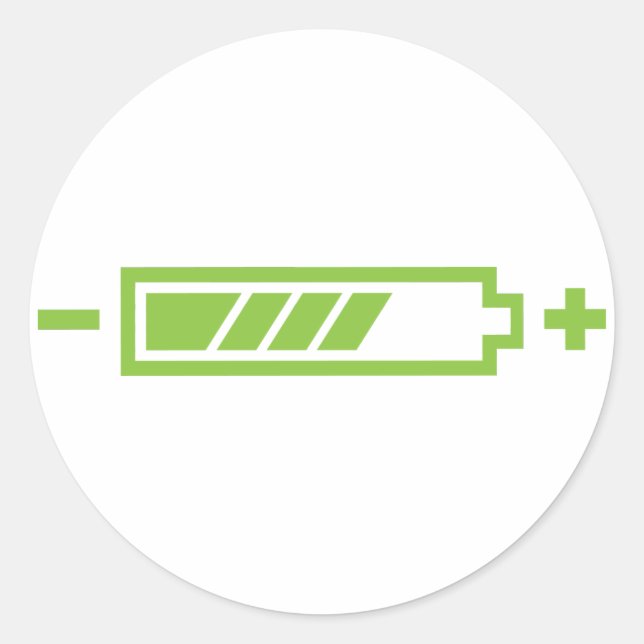 Adesivo Redondo Carregado - híbrido solar elétrico com bateria (Frente)