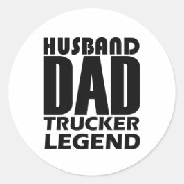 Adesivo Redondo Carregador de Pai de Marido Legend Funny Truck