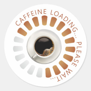 Adesivo Redondo Carregando cafeína