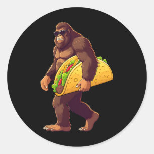 Adesivo Redondo Carregando Grande Taco Funny Taco Taco Lover Boys