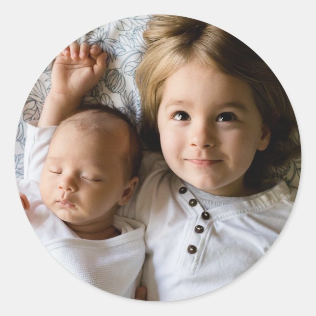 Adesivo Redondo Carregar a sua fotografia (Frente)