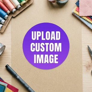 Adesivo Redondo Carregar imagem personalizada - Adicione a sua par