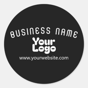 Adesivo Redondo Carregar logotipo preto e branco retrormoderno (ed