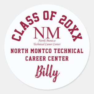 Adesivo Redondo Carreira Técnica "Stickers North Montco