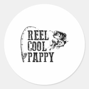 Adesivo Redondo Carrete de pesca Pappy Presente engraçado Pappy Le