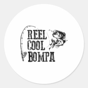 Adesivo Redondo Carretel de pesca Bompa Legal Presente engraçado B
