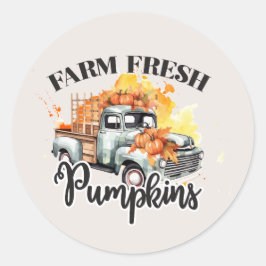 Adesivo Redondo carrinhas frescas de Fazenda doce caminhão velho