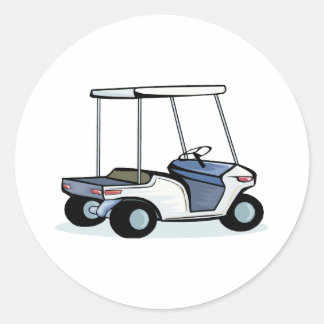 Adesivo Redondo Carrinho de Golfistas