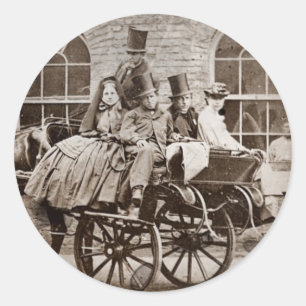 Adesivo Redondo Carrinho e Cavalo Irlandeses 1800