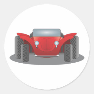 Adesivo Redondo Carrinho vermelho e preto do