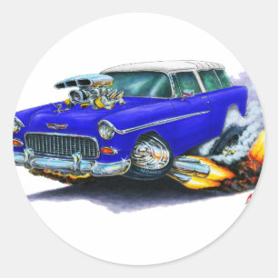 Adesivo Redondo Carro 1955 do azul do nómada de Chevy
