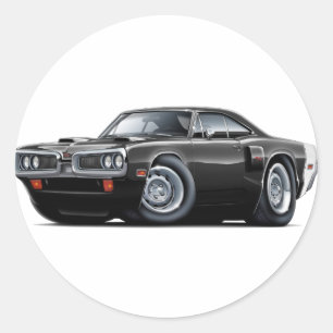 Adesivo Redondo Carro 1970 Preto-Branco do RT do Coronet