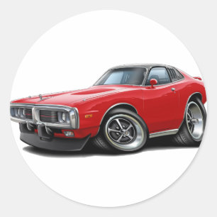 Adesivo Redondo Carro 1973-74 Vermelho-Preto do SE do carregador