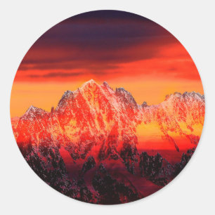 Adesivo Redondo Carro a cabo do France Mont Blanc