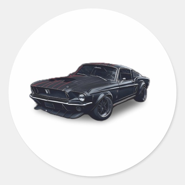 Adesivo Redondo Carro Auto negro cool car (Frente)