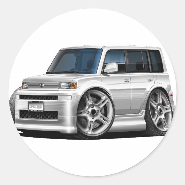 Adesivo Redondo Carro Branco Scion XB (Frente)