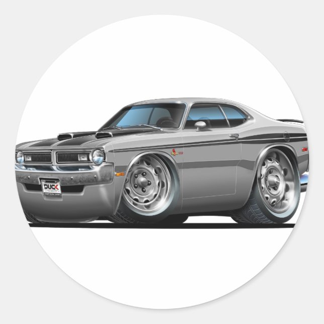 Adesivo Redondo Carro da Cinza Dodge Demon (Frente)