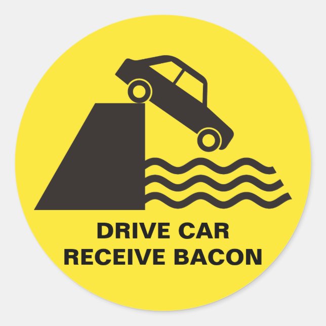 Adesivo Redondo Carro da unidade - Recepção de bacon (Frente)