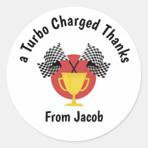 Adesivo Redondo Carro de Brinquedo para Menino Favor de Aniversári