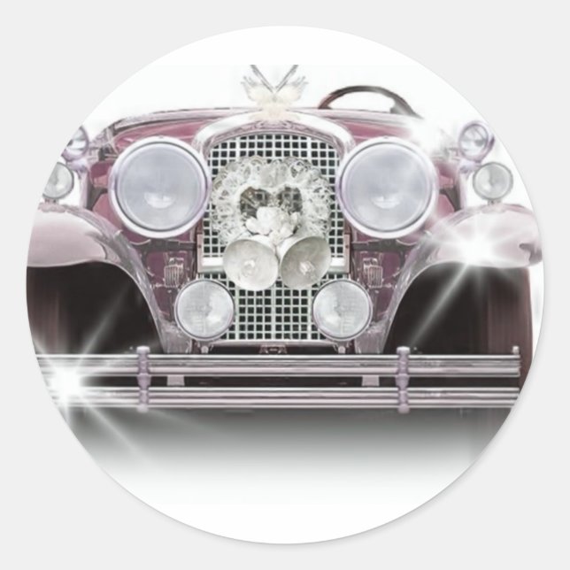 ADESIVO REDONDO CARRO DE CASAMENTO MATRIMONIAL (Frente)