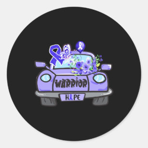 Adesivo Redondo carro de esperança para ataxia guerreiro tee ataxi