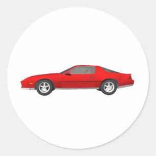 Adesivo Redondo carro de esportes de Camaro do anos 80: modelo 3D: