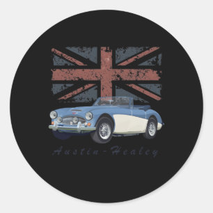 Adesivo Redondo Carro Desportivo Britânico Austin-Healey Com Bande