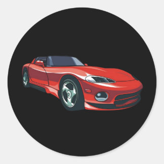 Adesivo Redondo Carro desportivo vermelho