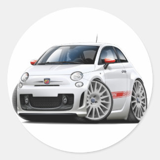 Adesivo Redondo Carro do branco de Fiat 500 Abarth