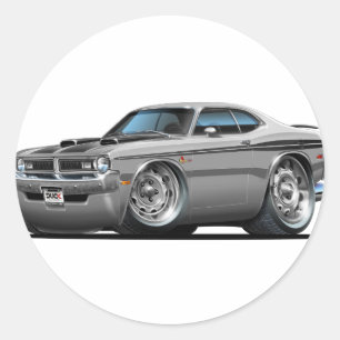 Adesivo Redondo Carro do cinza do demónio de Dodge