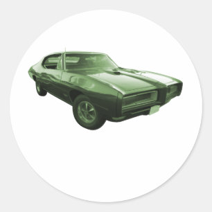 Adesivo Redondo Carro do músculo de 1968 GTO