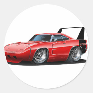 Adesivo Redondo Carro do vermelho de Dodge Daytona