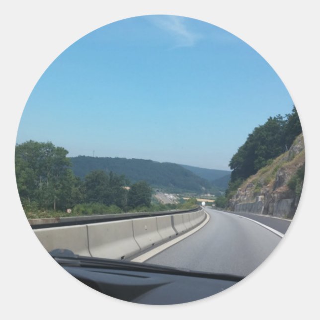 Adesivo Redondo Carro Feriado Montanha Europa Áustria Fotografia (Frente)