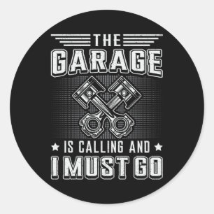Adesivo Redondo Carro Mecânico Garagem Mecânica Carro Engraçado