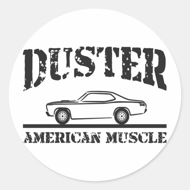 Adesivo Redondo Carro Muscular Americano de Plymouth Duster (Frente)