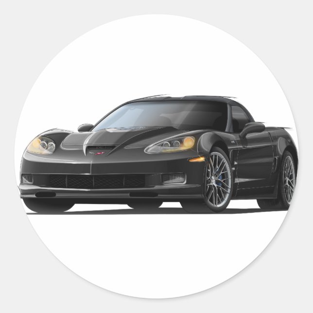 Adesivo Redondo Carro Preto Corvette ZR1 (Frente)